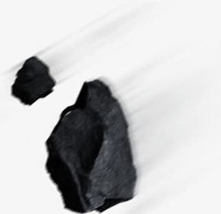 飞射的黑色碎石免抠