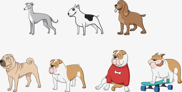 各类犬矢量图免抠