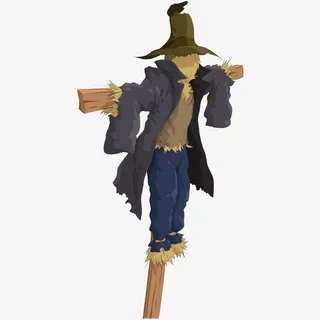 卡通稻草人免抠