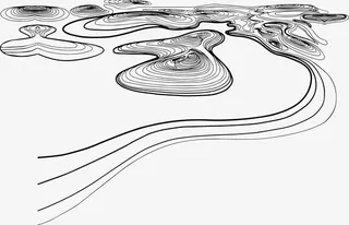 装饰插图动感流动优美曲线免抠