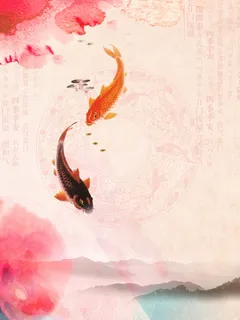 年狗年白色中国风年年有鱼背景高清