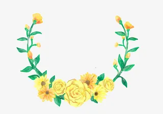 黄色花朵图案免抠