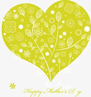 爱心树叶底纹免抠