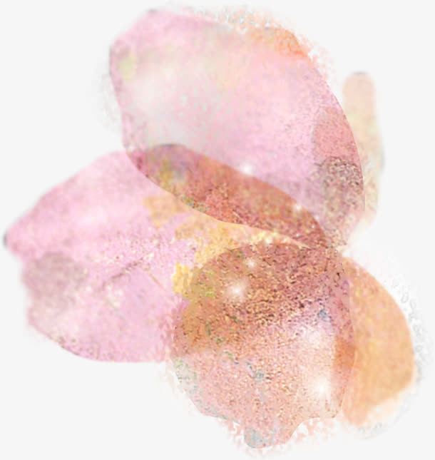 手绘粉色梦幻重合桃花免抠