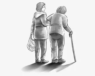 母女的背影免抠