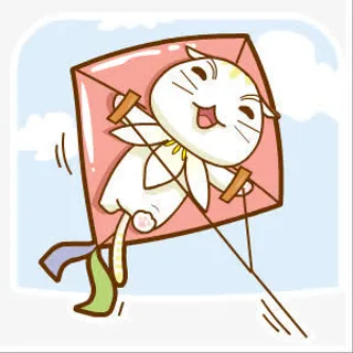 放风筝的卡通可爱猫咪免抠
