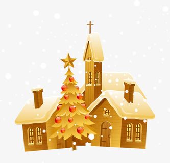 圣诞树房子免抠