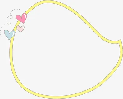 黄色爱心边框免抠