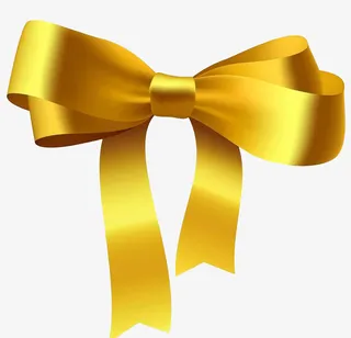 金色缎带蝴蝶结免抠