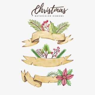 矢量怀旧横幅免抠