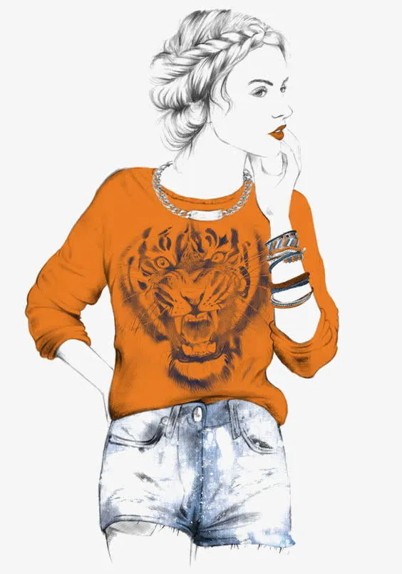 麻花辫女孩免抠