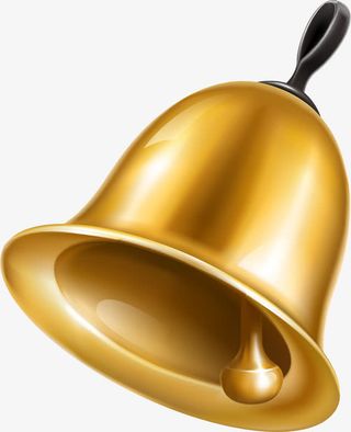 矢量手绘金色摇铃免抠