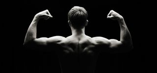 黑白肌肉男人后背高清