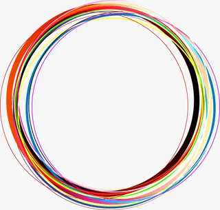 多彩线条圆圈免抠