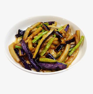 产品实物家常菜茄子豆角免抠