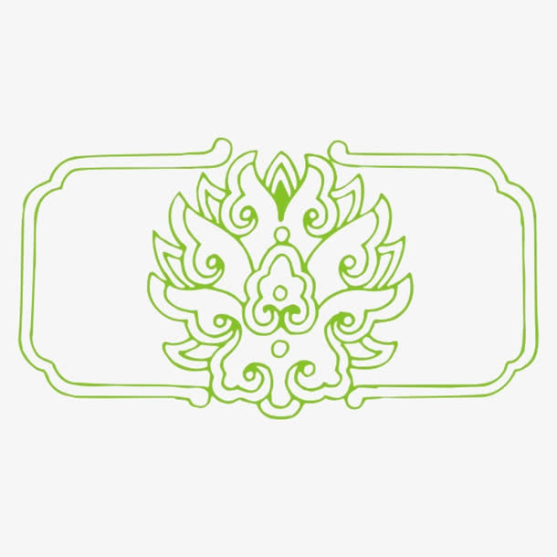 绿色中国风边框免抠