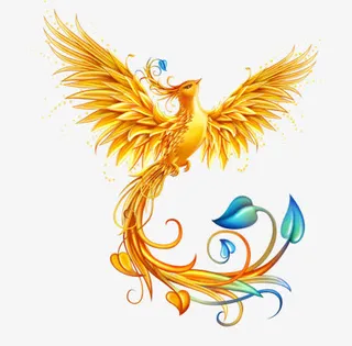 金黄色凤凰免抠