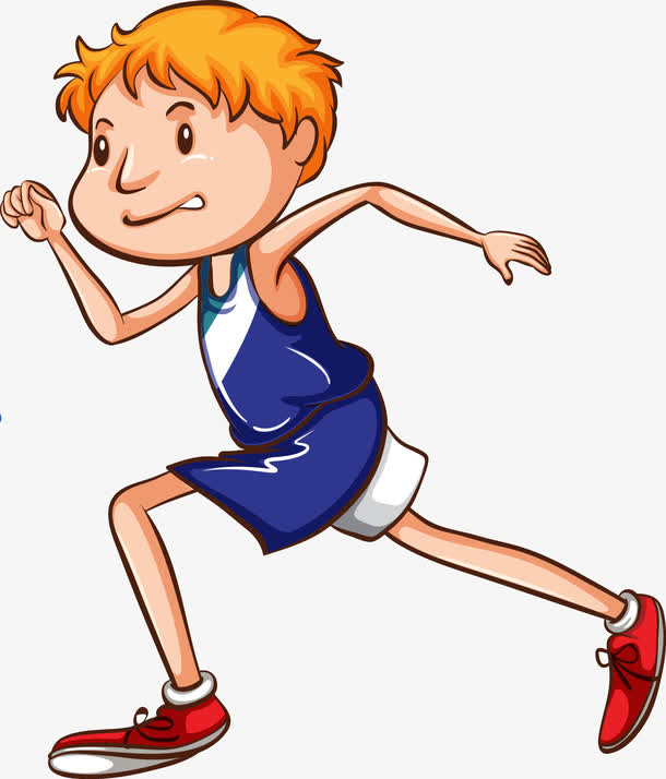 外国学生运动形象矢量免抠