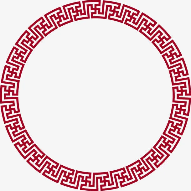 中国风圆形边框免抠