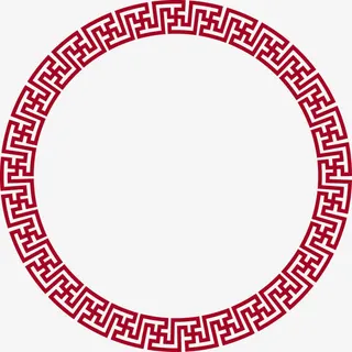 中国风圆形边框免抠
