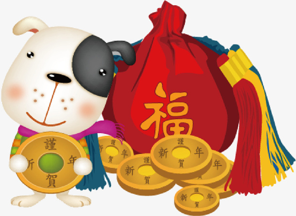 狗年春节物品卡通狗png免抠图免抠