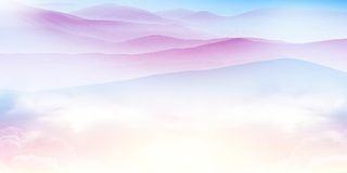 水彩渐变山水画免抠