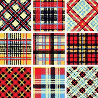 彩色花格布料免抠