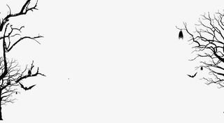 万圣节树木蝙蝠分层PSD免抠