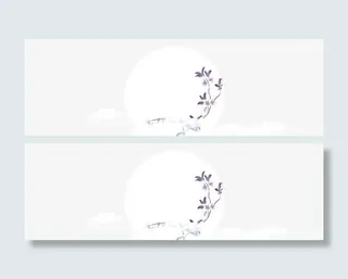 圆圆的月亮美丽的夜空免抠