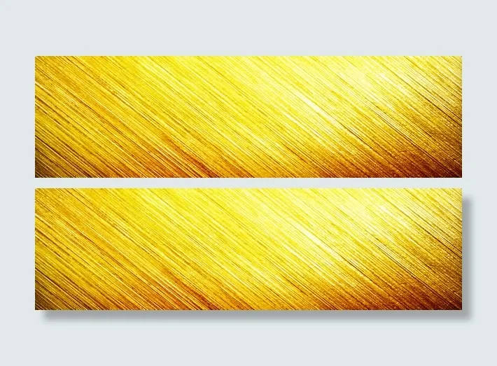 黄金色拉丝金属背景banner素材免抠