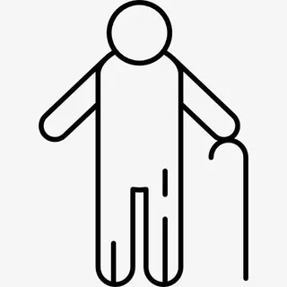 老人用手杖图标免抠