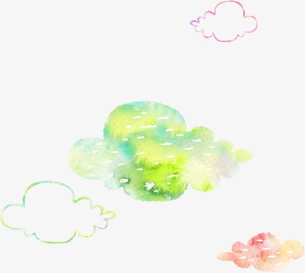 开学季彩色云彩海报免抠