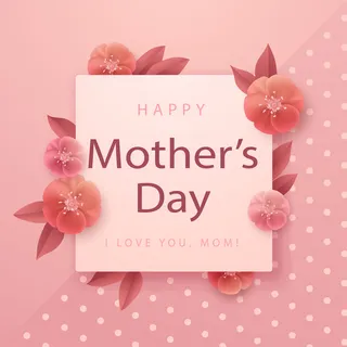 粉色温馨母亲节快乐花瓣贺卡高清