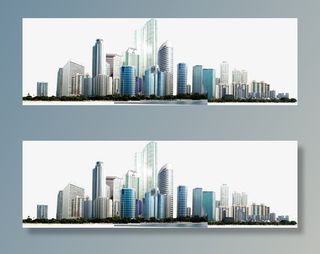 春天环保城市建筑免抠