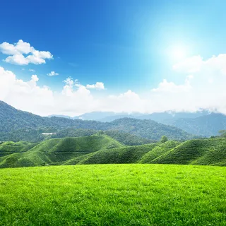 蓝天白云草原背景高清