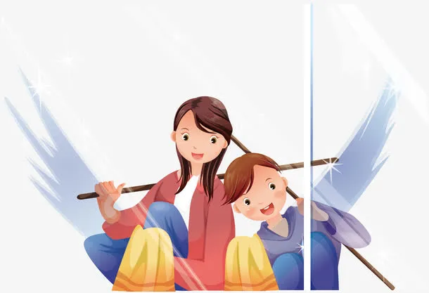 矢量劳动一家人免抠