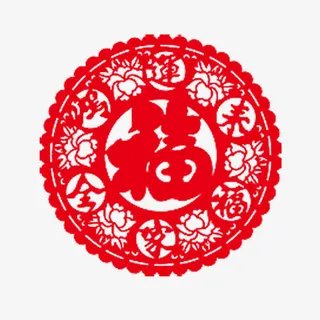鸿运来福到了春节剪纸免抠