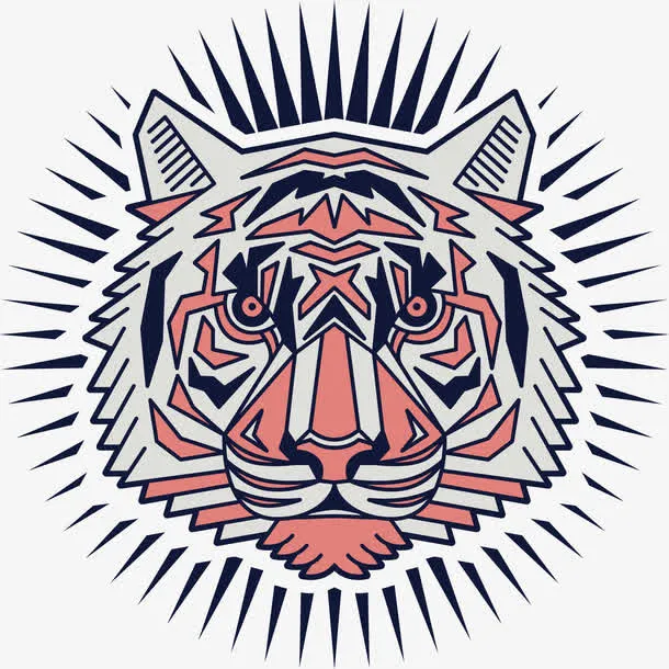 矢量老虎头像免抠