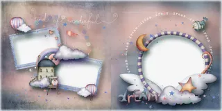 一家三口卡通头像外框免抠