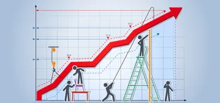 淘宝矢量科技卡通金融箭头人物*蓝色海报高清