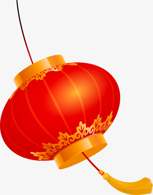 新年红色灯笼挂饰免抠