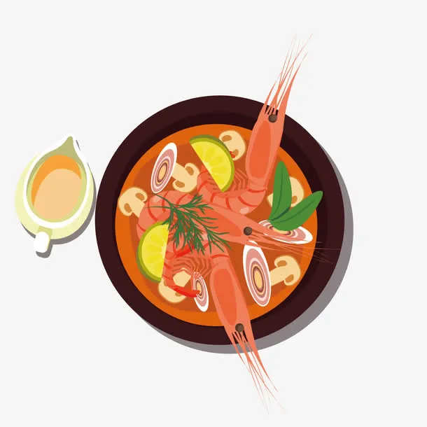 矢量龙虾大餐免抠