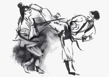 水墨武术矢量图免抠 水墨武术矢量图免抠
