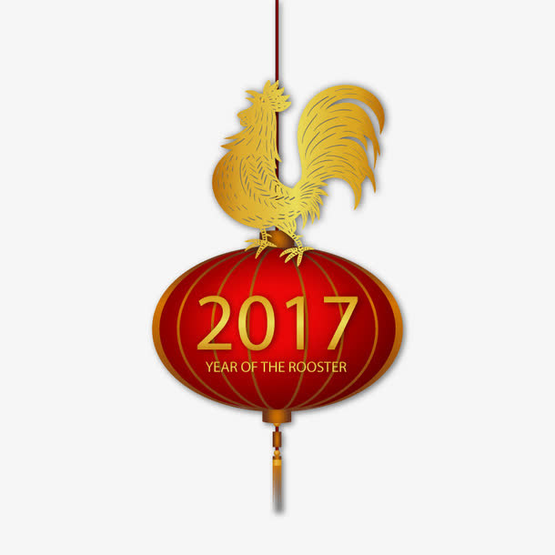 矢量公鸡灯笼免抠