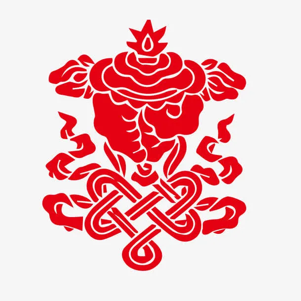 中国结动物花案装饰免抠