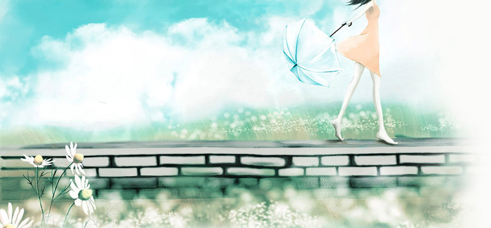 小清新文艺女生背景图高清