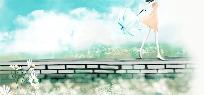 小清新文艺女生背景图高清