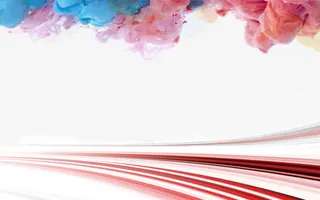 彩色水墨红色线条海报装饰免抠