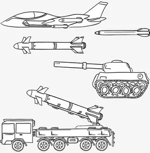 军事武器线稿免抠