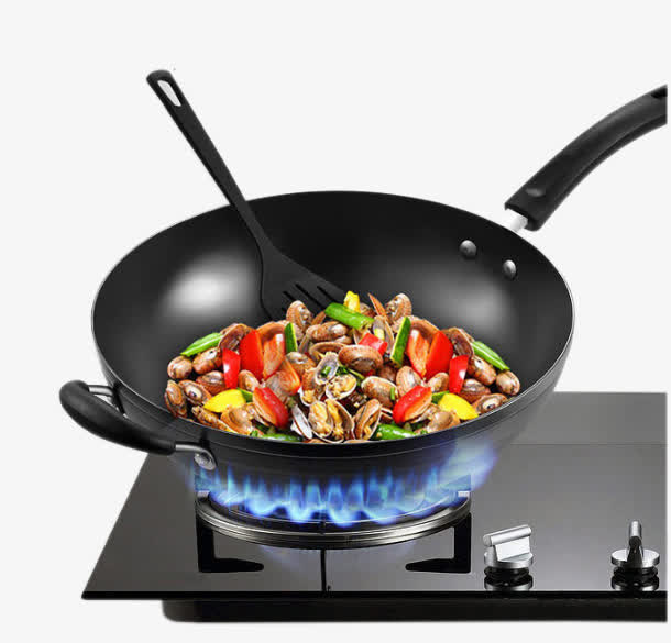 美的不生锈家用炒菜锅具免抠